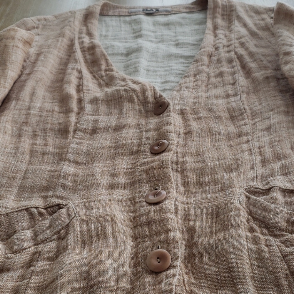 FLAX BUTTON DOWN JACKET - Picture 4 of 10